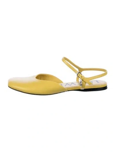 Pre-owned Loewe Leather Slingback Flats In Yellow