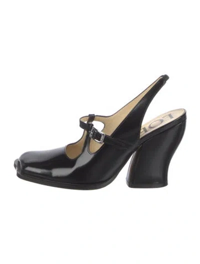 Pre-owned Loewe Leather Slingback Pumps In Black