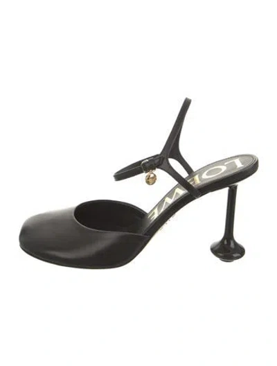 Pre-owned Loewe Leather Slingback Pumps In Black