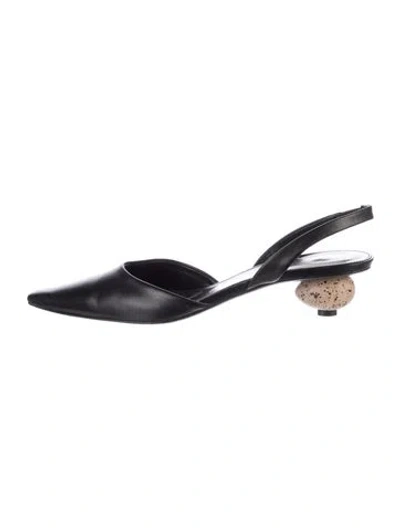 Pre-owned Loewe Leather Slingback Pumps In Black/blue