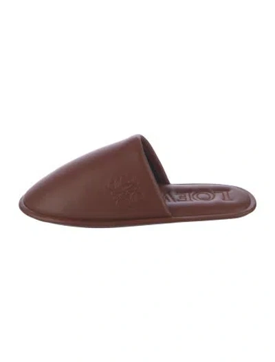Pre-owned Loewe Leather Slippers In Brown