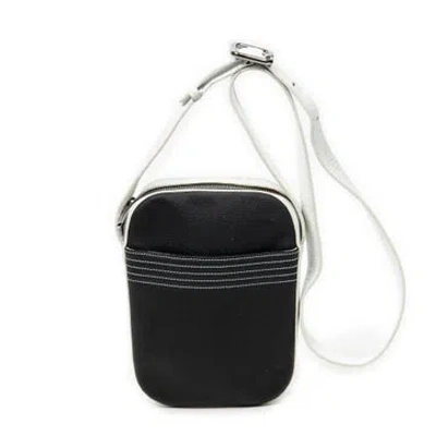Pre-owned Loewe Leather Small Camera Messenger In Black