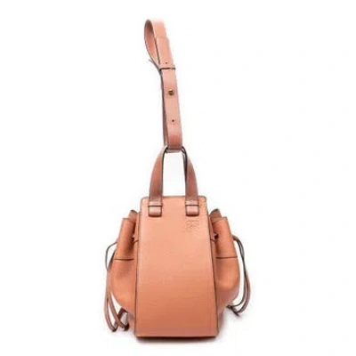 Pre-owned Loewe Leather Small Drawstring Hammock In Pink