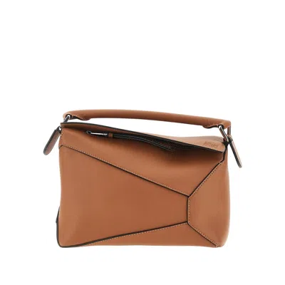 Loewe Leather Small 'puzzle Edge' Bag In Sand
