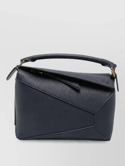 Loewe Leather Small Puzzle Edge Clutch Bag In Blue