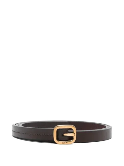 Loewe Leather Square-buckle Belt In Brown