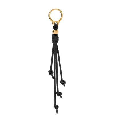 Loewe Leather-stainless Steel Personalisation Bag Charm In Black