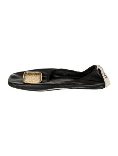 Pre-owned Loewe Leather Studded Accents Ballet Flats In Black
