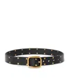 Loewe Leather Studded Rounded-rectangle Belt In Black