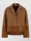 Loewe Leather Suede Shirt Jacket Long Sleeves In Brown