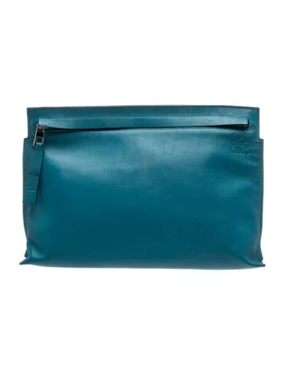Pre-owned Loewe Leather T In Blue