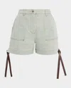 Loewe High-rise Cotton Cargo Shorts In Green