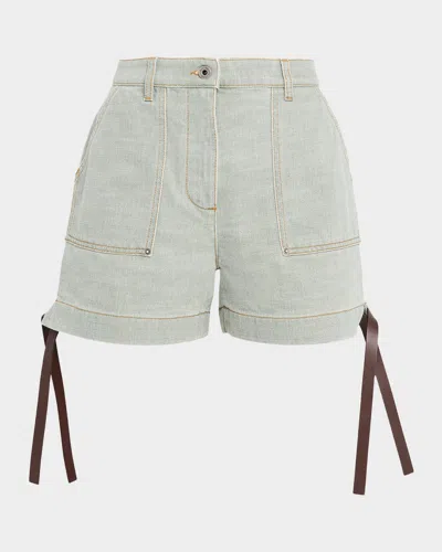 LOEWE LEATHER-TIES WORKWEAR SHORTS
