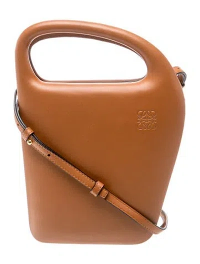 Pre-owned Loewe Leather Top Handle Bag In Brown
