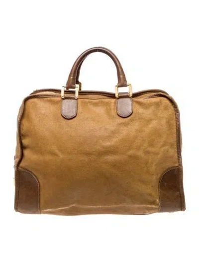 Pre-owned Loewe Leather Top Handle Bag In Brown