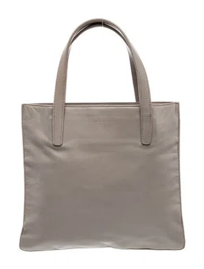 Pre-owned Loewe Leather Top Handle Bag Medium In Gray