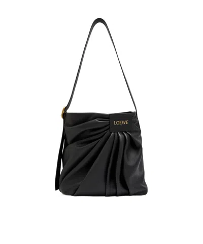 Loewe Leather Tote Bag In Black