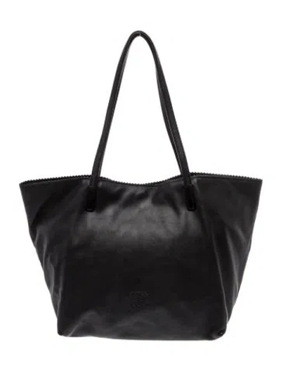 Pre-owned Loewe Leather Tote In Black