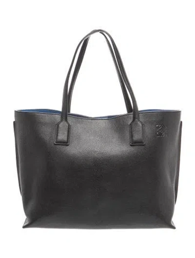 Pre-owned Loewe Leather Tote In Black