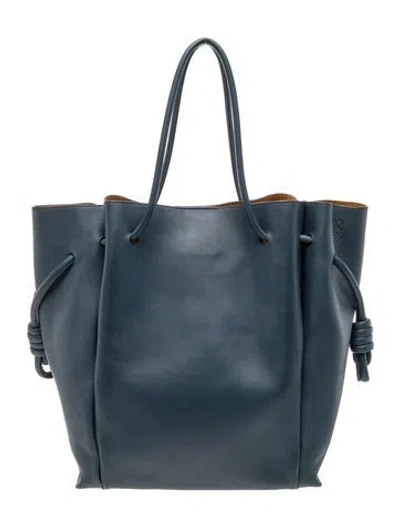 Pre-owned Loewe Leather Tote In Blue