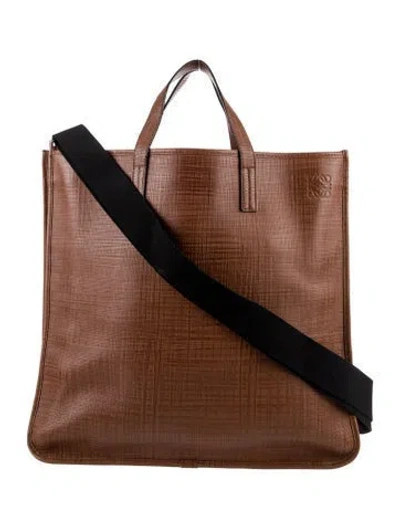 Pre-owned Loewe Leather Tote In Brown
