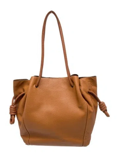 Pre-owned Loewe Leather Tote In Brown
