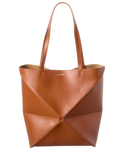 Loewe Leather Tote In Brown