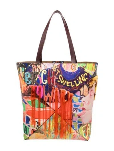 Pre-owned Loewe Leather Tote In Multicolor