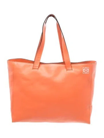 Pre-owned Loewe Leather Tote In Orange