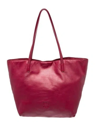 Pre-owned Loewe Leather Tote In Red