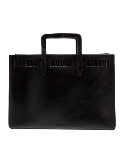 Pre-owned Loewe Leather Tote Vintage In Black