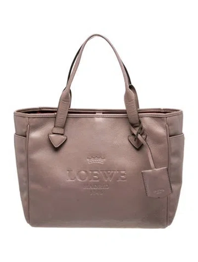 Pre-owned Loewe Leather Tote Vintage In Purple