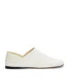 Loewe Pointed Toe Leather Block Loafers In White