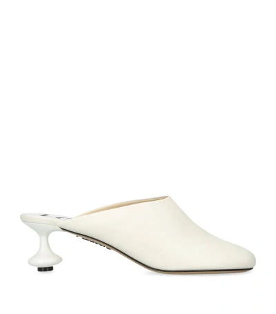 Loewe Leather Toy Mules 45 In White