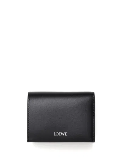 Loewe Leather Tri-fold Wallet In Black