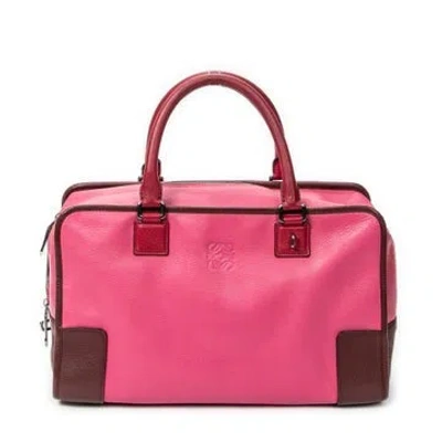 Pre-owned Loewe Leather Tricolor Amazona In Pink
