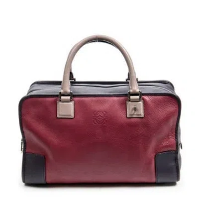 Pre-owned Loewe Leather Tricolor Amazona In Pink