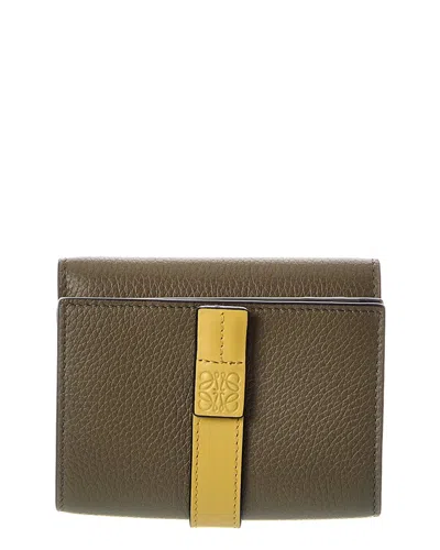 Loewe Leather Trifold Wallet In Green