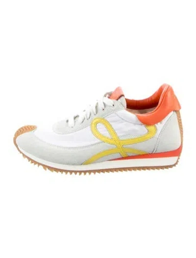 Pre-owned Loewe Leather Trim Embellishment Athletic Sneakers In Gray