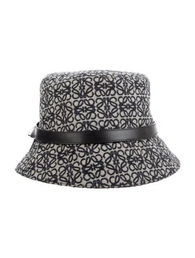 Pre-owned Loewe Leather Trim Hat In Neutrals