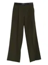 Loewe Leather-trim Trousers In Green