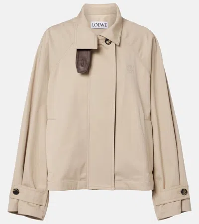 Loewe Leather-trimmed Cotton And Silk Jacket In Brown