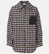 Loewe Multicolor Wool Blend Oversize Jacket In Brown