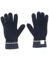 Loewe Leather-trimmed Ribbed Gloves (authentic Pre-loved) In Black