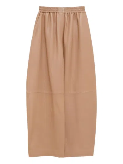 Loewe Leather Trousers In Brown