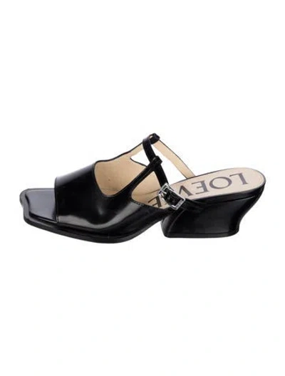 Pre-owned Loewe Leather T-strap Pumps In Blue
