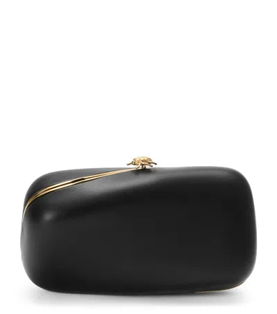 Loewe Leather Twisted Minaudiere Clutch Bag In Black
