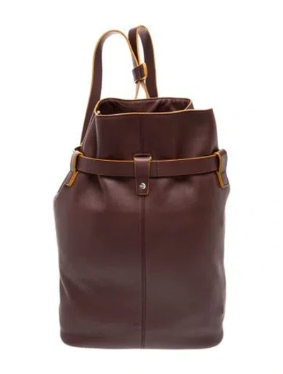 Pre-owned Loewe Leather Vintage Backpack In White