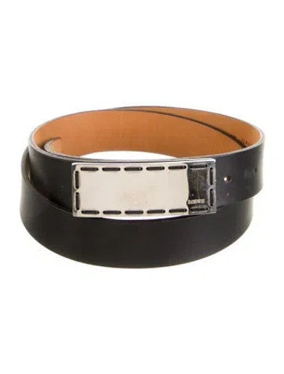 Pre-owned Loewe Leather Waist Belt In Black