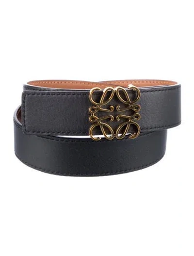 Pre-owned Loewe Leather Waist Belt In Black